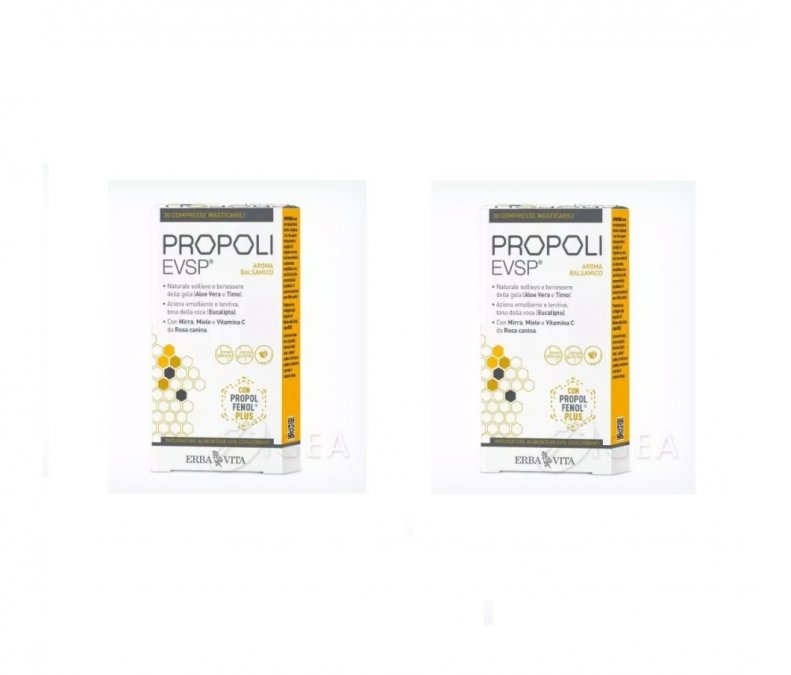 Propoli EVSP 30 compresse masticabili aroma Balsamico 2 pz